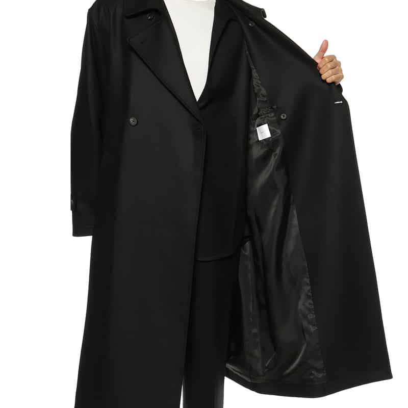 SSSTEIN SSSTEIN＜シュタイン＞ ダブルブレストロングコート BLACK