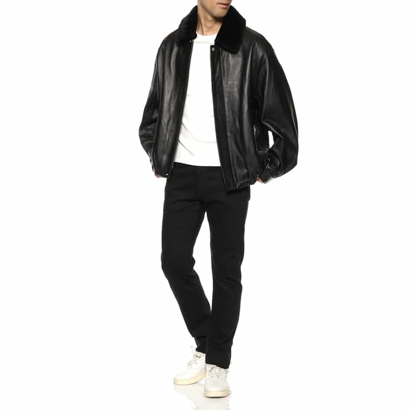 SSSTEIN SSSTEIN＜シュタイン＞ ムートンカラーレザージャケット BLACK