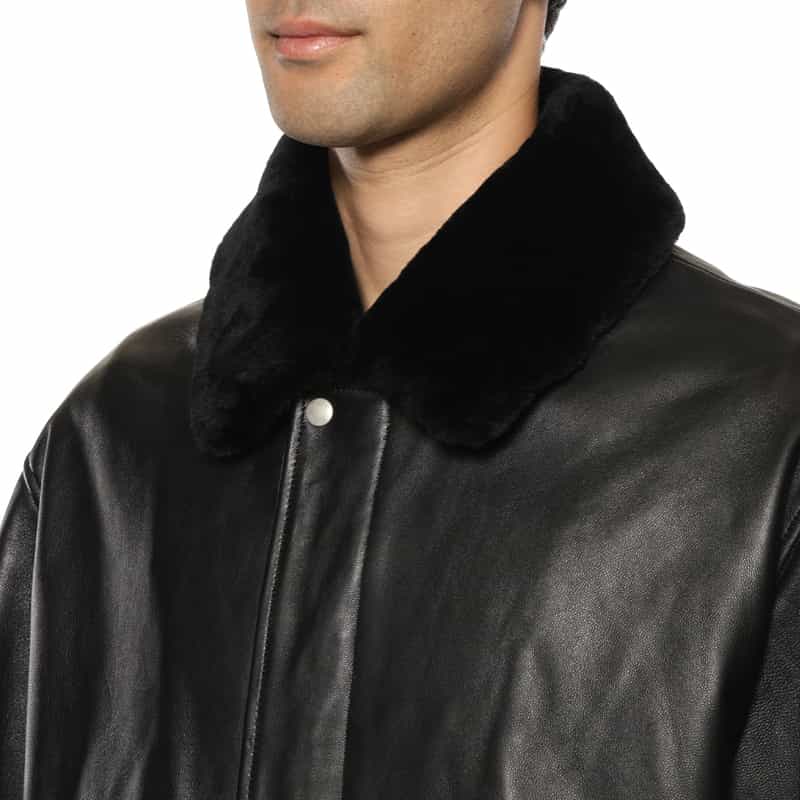 SSSTEIN SSSTEIN＜シュタイン＞ ムートンカラーレザージャケット BLACK