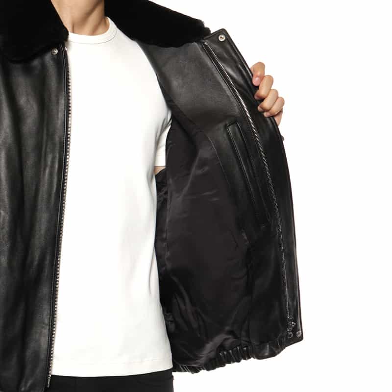 SSSTEIN SSSTEIN＜シュタイン＞ ムートンカラーレザージャケット BLACK