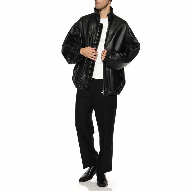 SSSTEIN SSSTEIN＜シュタイン＞ スタンドカラーレザージャケット BLACK