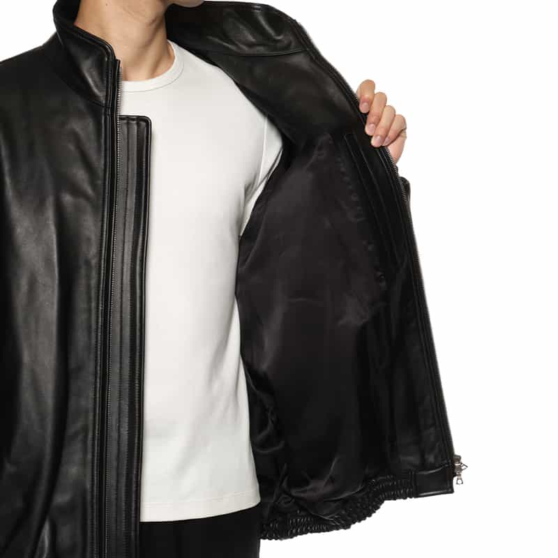 SSSTEIN SSSTEIN＜シュタイン＞ スタンドカラーレザージャケット BLACK