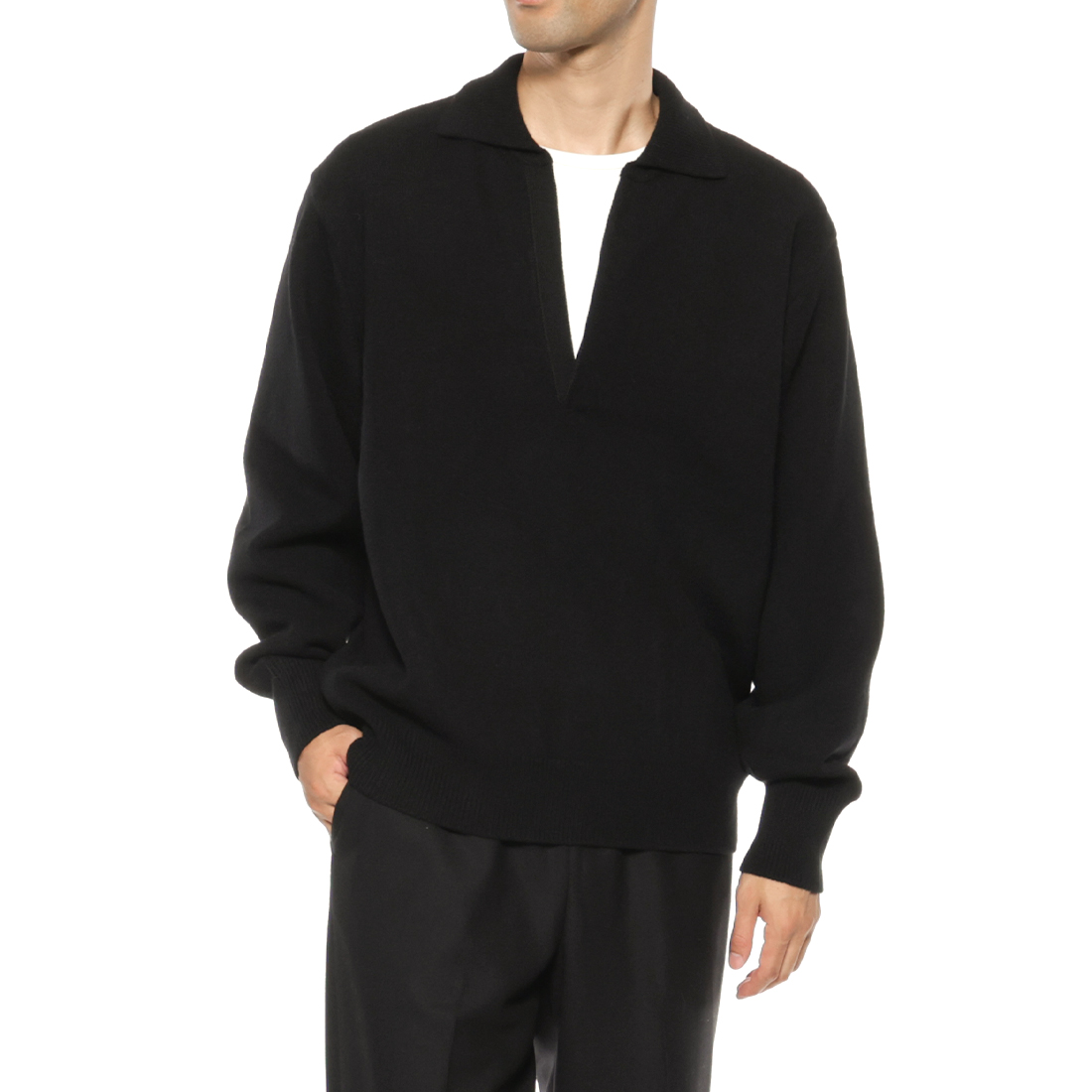 SSSTEIN<シュタイン> ウール素材スキッパーニットプルオーバー