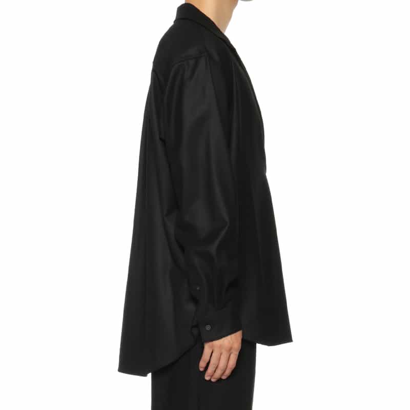 SSSTEIN SSSTEIN＜シュタイン＞ フランネル素材スキッパーシャツ BLACK