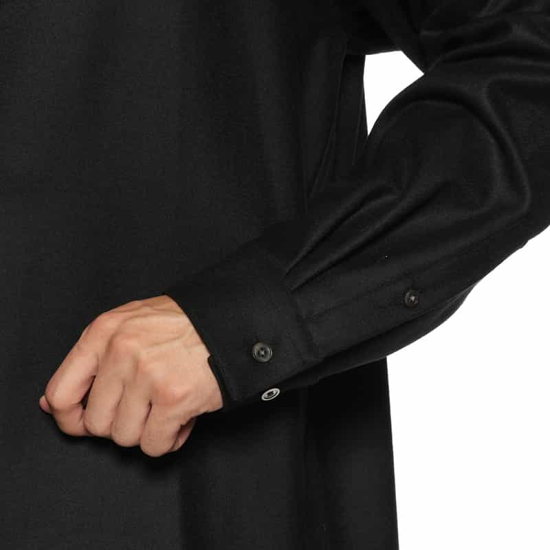 SSSTEIN SSSTEIN＜シュタイン＞ フランネル素材スキッパーシャツ BLACK