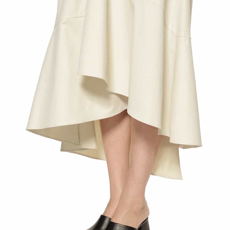 BARNEYS NEW YORK リボンスリーブ フレアヘムドレス BEIGE