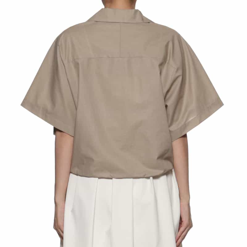 BARNEYS NEW YORK ウォッシャブル ウエストドローコード付きブラウス BEIGE