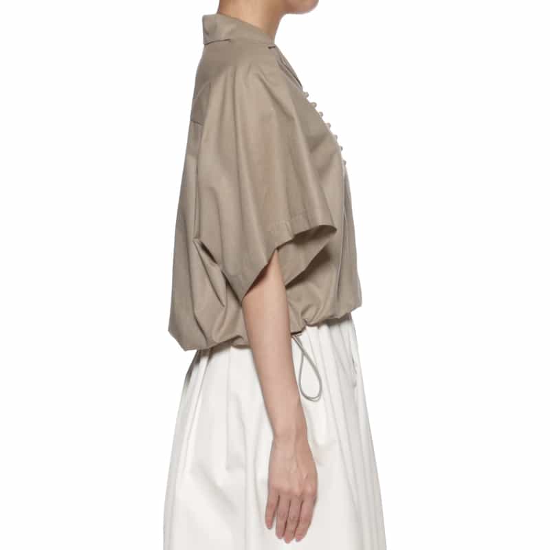 BARNEYS NEW YORK ウォッシャブル ウエストドローコード付きブラウス BEIGE