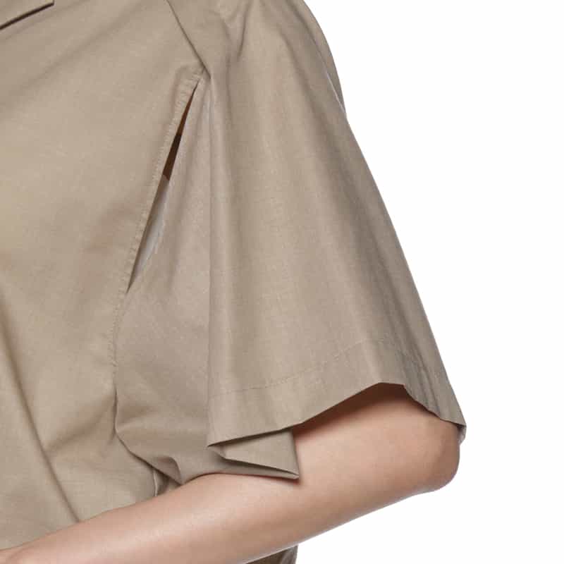 BARNEYS NEW YORK ウォッシャブル ウエストドローコード付きブラウス BEIGE