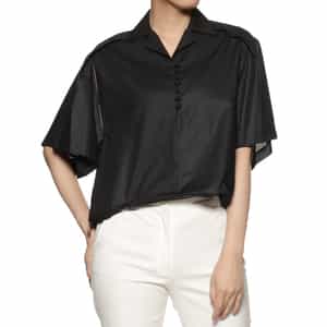 ウォッシャブル ウエストドローコード付きブラウス