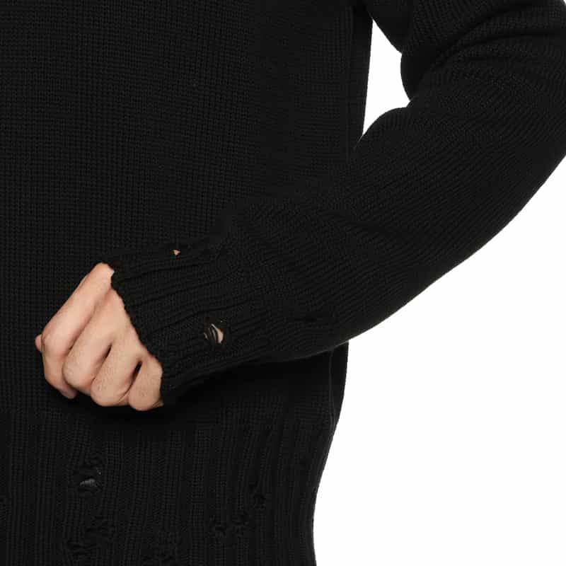 MARNI MARNI＜マルニ＞ ロゴ刺繍入りニットプルオーバー BLACK