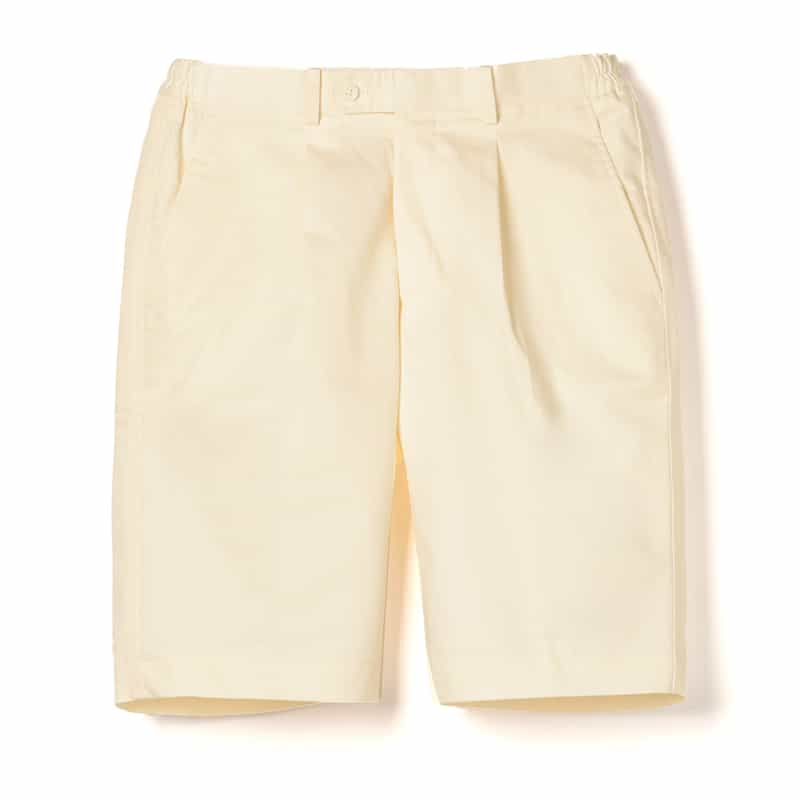 BARNEYS NEW YORK ウォッシャブル タック入りショートパンツ OFF WHITE