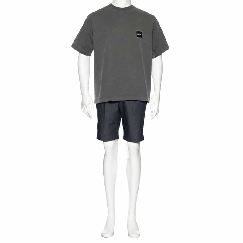 BARNEYS NEW YORK ウォッシャブル タック入りショートパンツ INDIGO