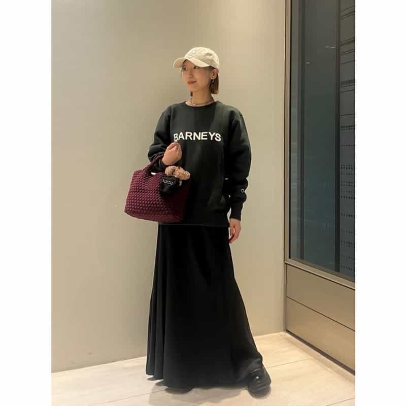 BARNEYS NEW YORK "BARNEYS" ＜チャンピオン＞コラボレーション スウェットプルオーバー BLACK