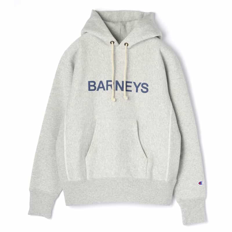 BARNEYS NEW YORK "BARNEYS" ＜チャンピオン＞コラボレーション スウェットフーディ GRAY
