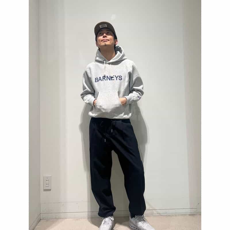 BARNEYS NEW YORK "BARNEYS" ＜チャンピオン＞コラボレーション スウェットフーディ GRAY