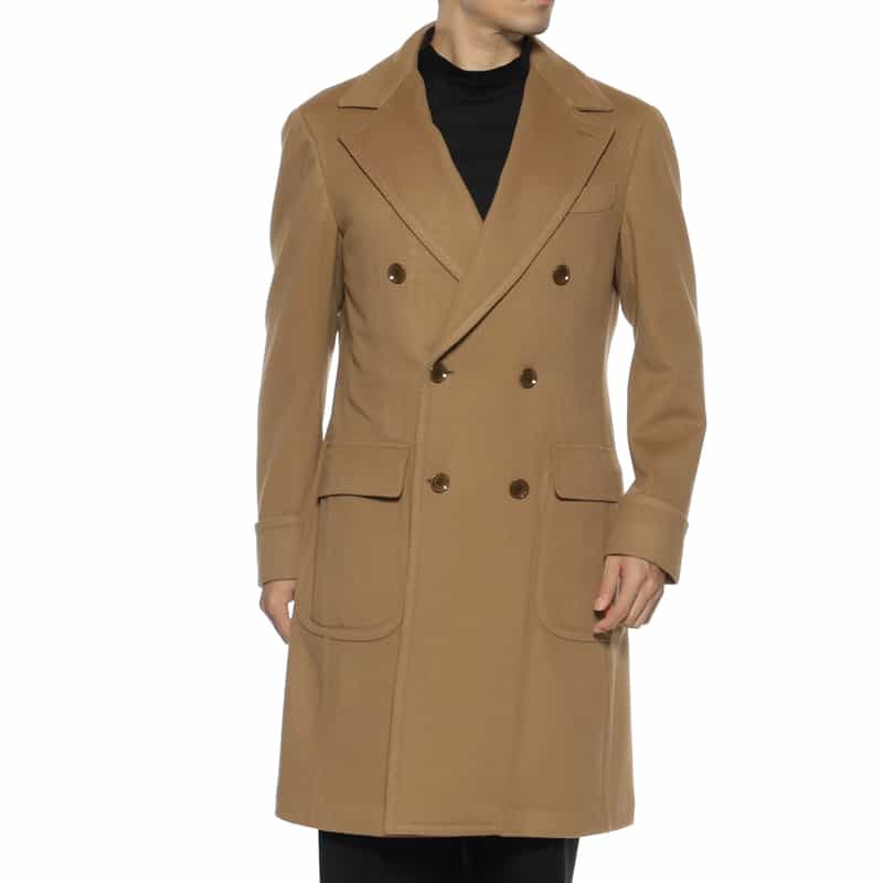 BARNEYS NEW YORK ウールカシミヤ素材 ポロコート BEIGE