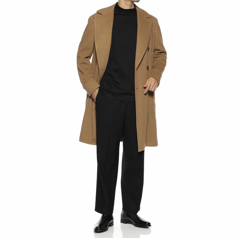 BARNEYS NEW YORK ウールカシミヤ素材 ポロコート BEIGE