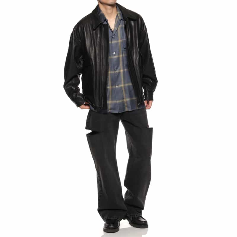 YOKE YOKE＜ヨーク＞ フライトレザージャケット BLACK