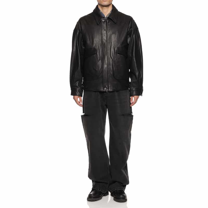 YOKE YOKE＜ヨーク＞ フライトレザージャケット BLACK