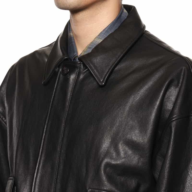 YOKE YOKE＜ヨーク＞ フライトレザージャケット BLACK