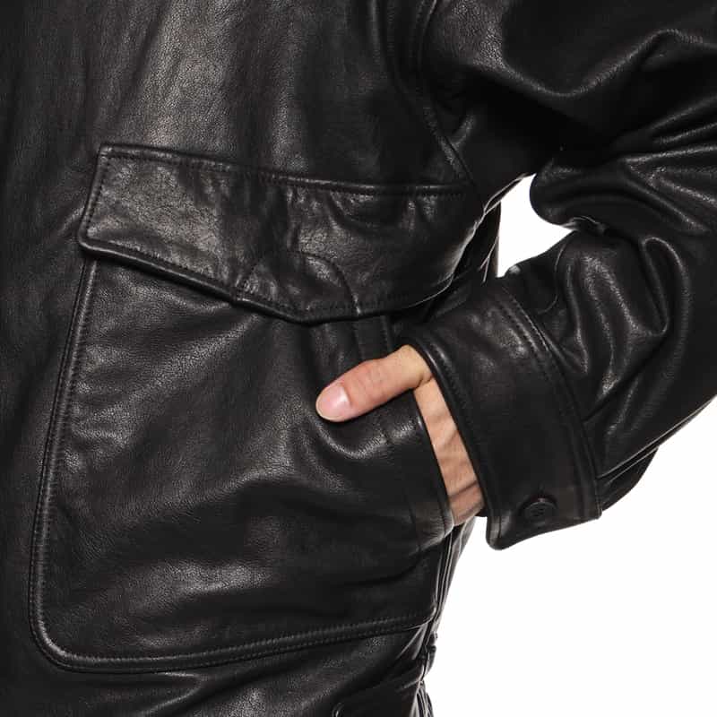 YOKE YOKE＜ヨーク＞ フライトレザージャケット BLACK