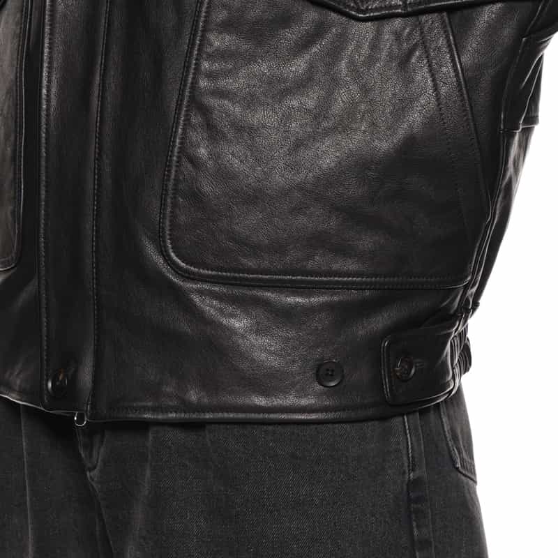 YOKE YOKE＜ヨーク＞ フライトレザージャケット BLACK