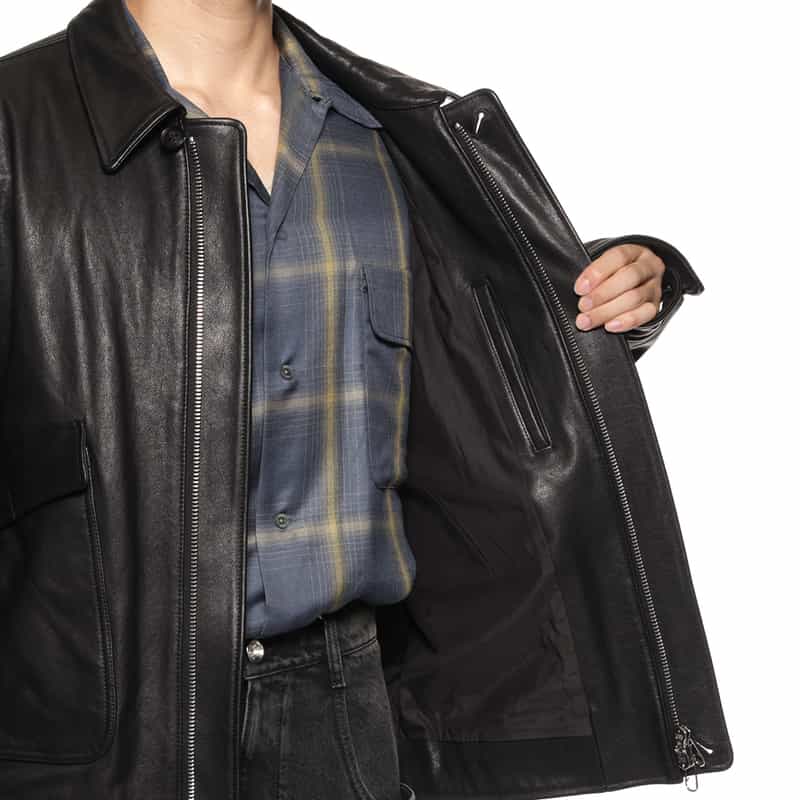 YOKE YOKE＜ヨーク＞ フライトレザージャケット BLACK