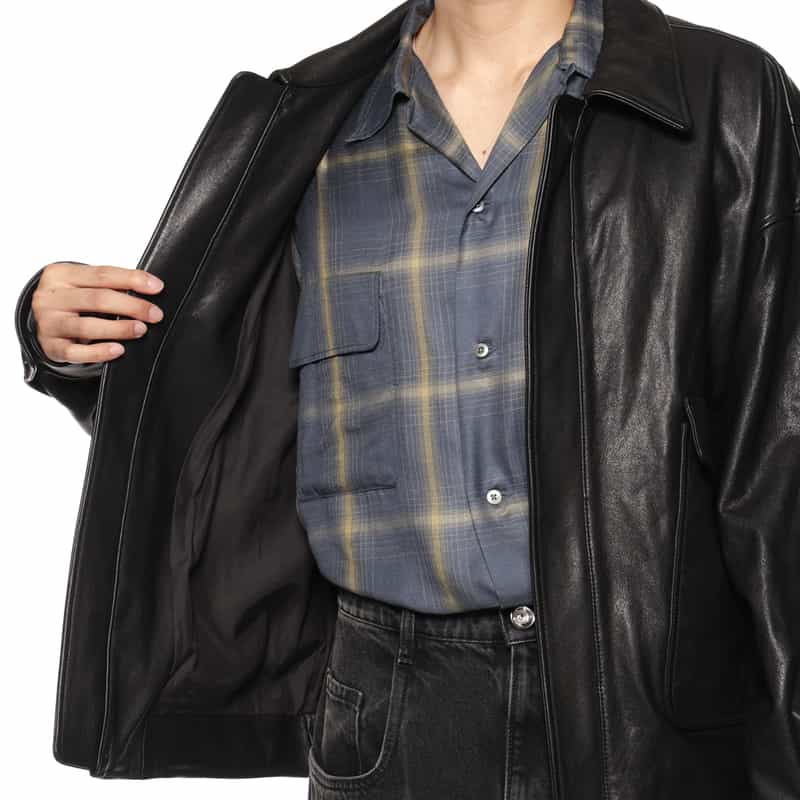 YOKE YOKE＜ヨーク＞ フライトレザージャケット BLACK