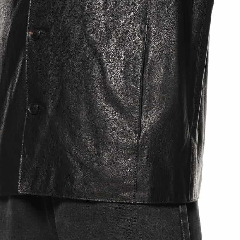 YOKE YOKE＜ヨーク＞ レザーカージャケット BLACK