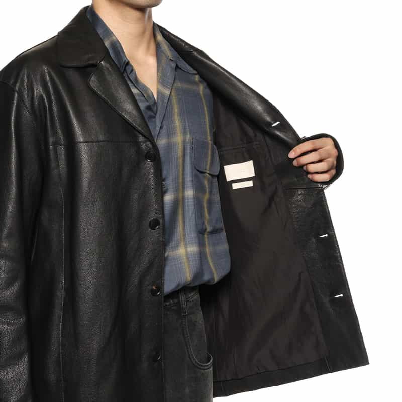 YOKE YOKE＜ヨーク＞ レザーカージャケット BLACK