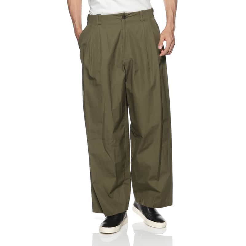 YOKE YOKE＜ヨーク＞ コットンワイドパンツ KHAKI