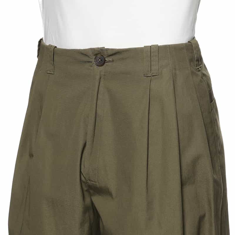YOKE YOKE＜ヨーク＞ コットンワイドパンツ KHAKI