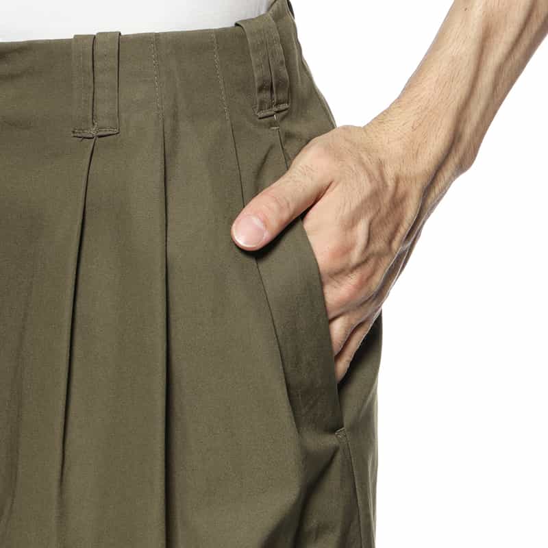 YOKE YOKE＜ヨーク＞ コットンワイドパンツ KHAKI