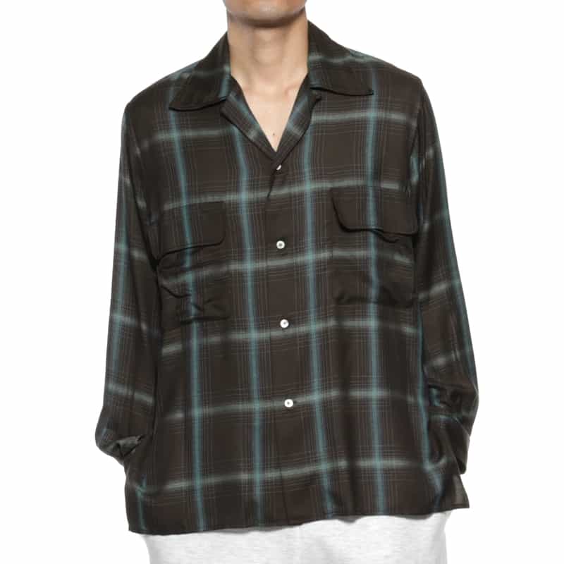YOKE YOKE＜ヨーク＞ チェック柄オープンシャツ BROWN