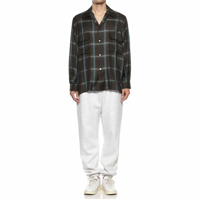 YOKE YOKE＜ヨーク＞ チェック柄オープンシャツ BROWN