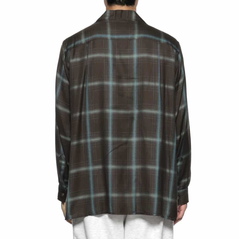 YOKE YOKE＜ヨーク＞ チェック柄オープンシャツ BROWN