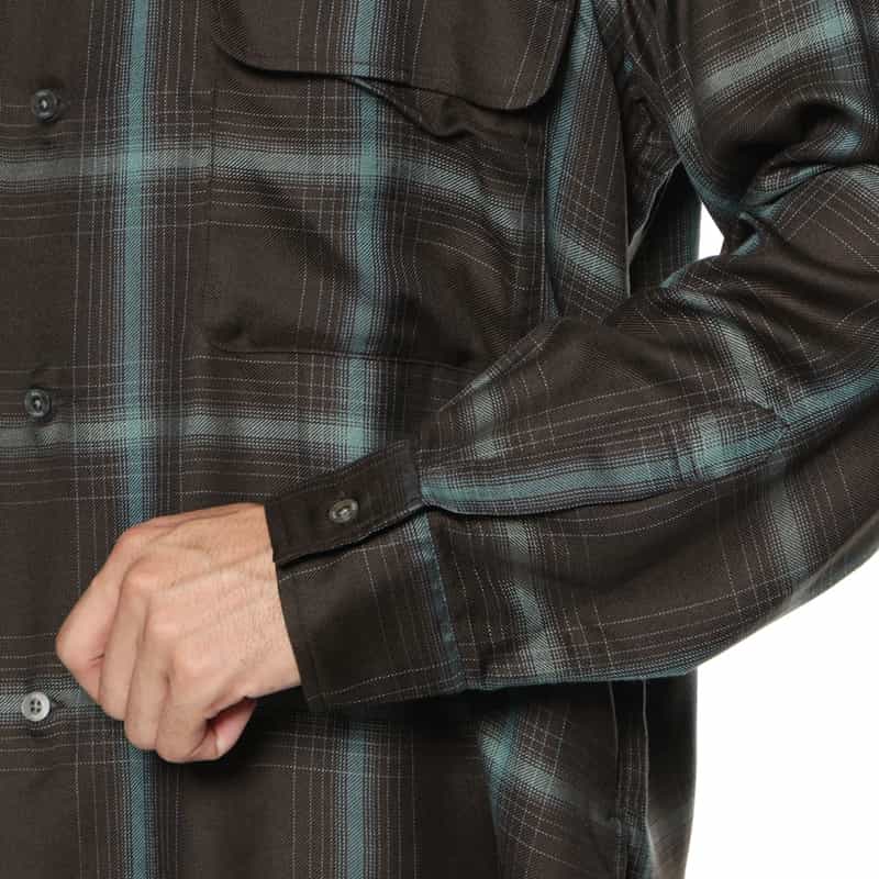 YOKE YOKE＜ヨーク＞ チェック柄オープンシャツ BROWN