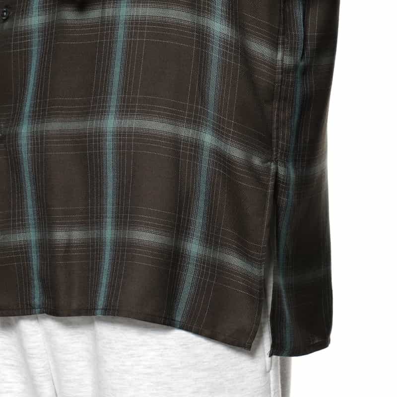 YOKE YOKE＜ヨーク＞ チェック柄オープンシャツ BROWN