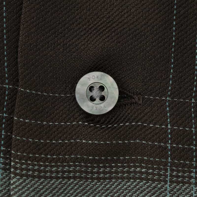 YOKE YOKE＜ヨーク＞ チェック柄オープンシャツ BROWN