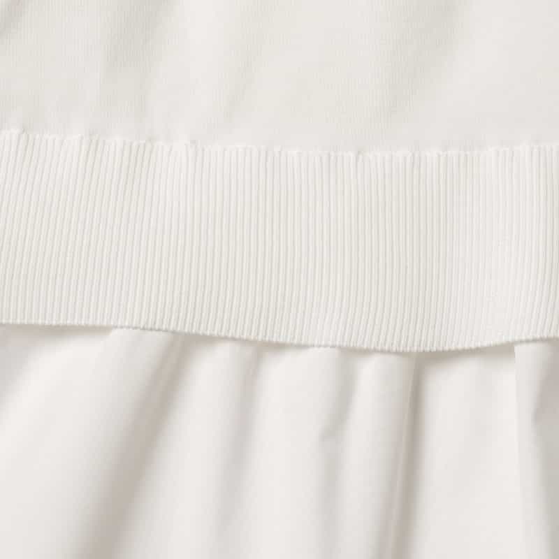 BARNEYS NEW YORK ウォッシャブル ノースリーブ異素材コンビネーションカーディガン WHITE