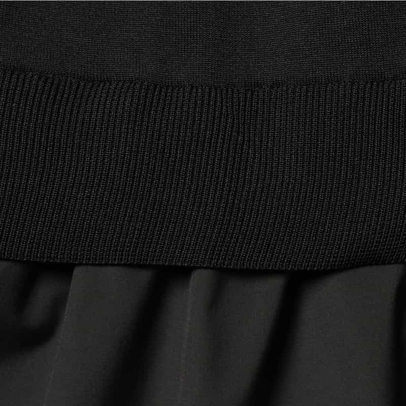 BARNEYS NEW YORK ウォッシャブル ノースリーブ異素材コンビネーションカーディガン BLACK