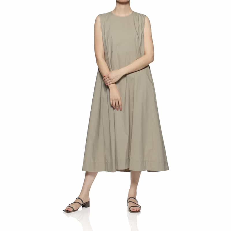 BARNEYS NEW YORK ウォッシャブル Aラインドレス BEIGE