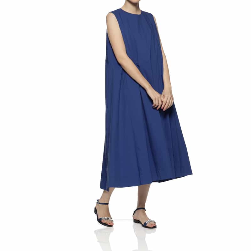 BARNEYS NEW YORK ウォッシャブル Aラインドレス BLUE