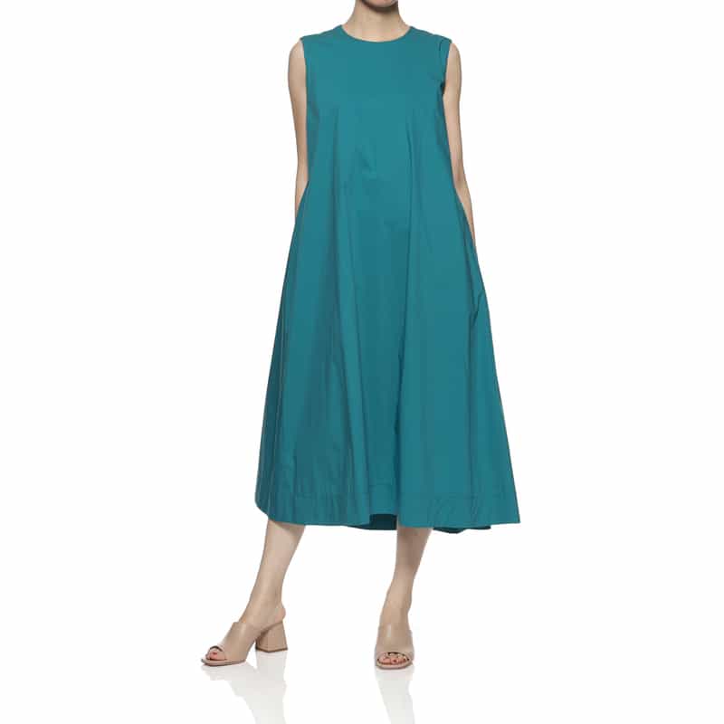 BARNEYS NEW YORK ウォッシャブル Aラインドレス TURQUOISE