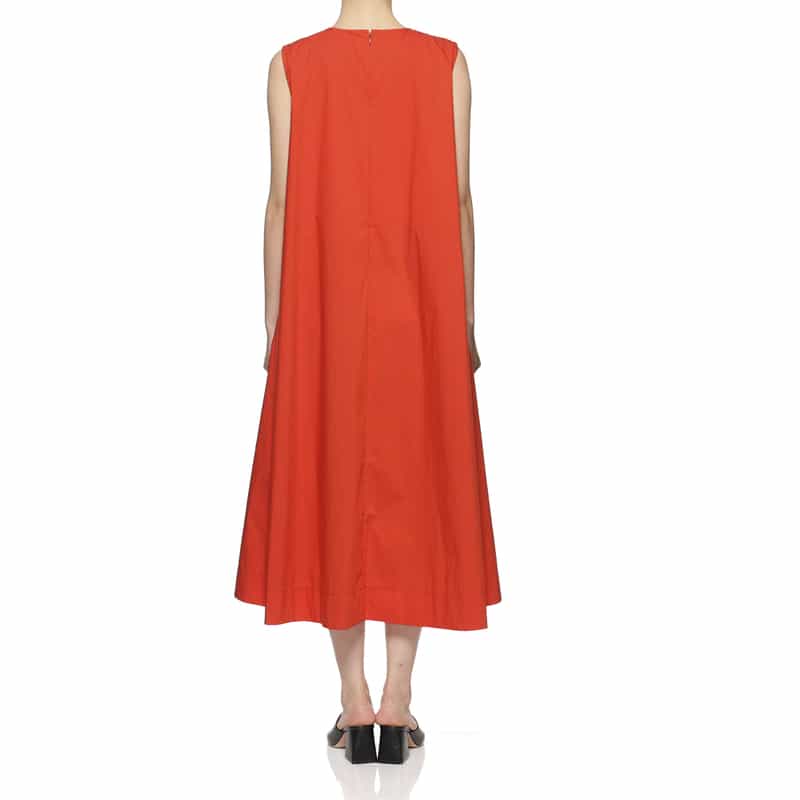 BARNEYS NEW YORK ウォッシャブル Aラインドレス ORANGE