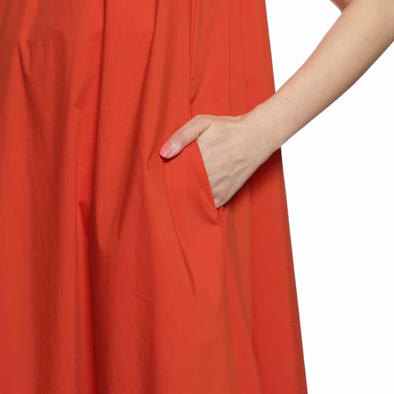 BARNEYS NEW YORK ウォッシャブル Aラインドレス ORANGE