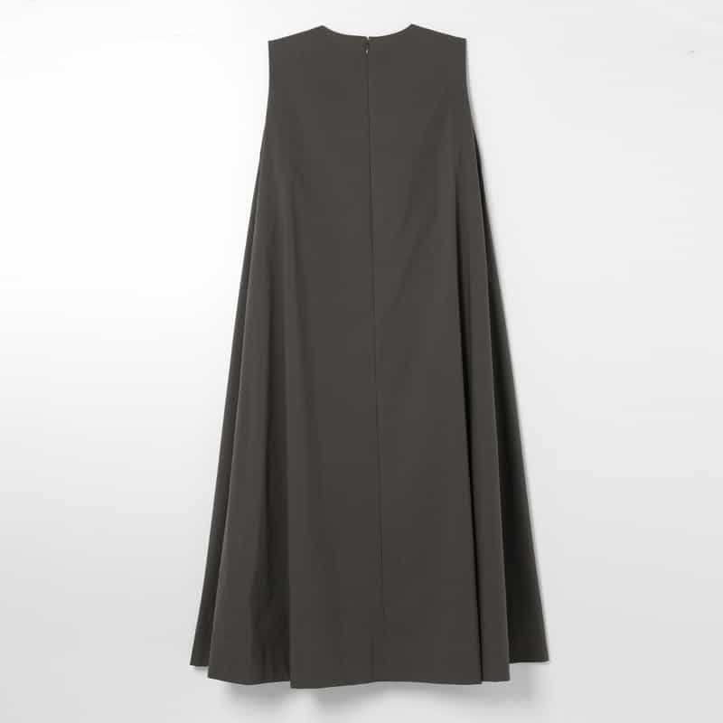 BARNEYS NEW YORK ウォッシャブル Aラインドレス DARK GRAY