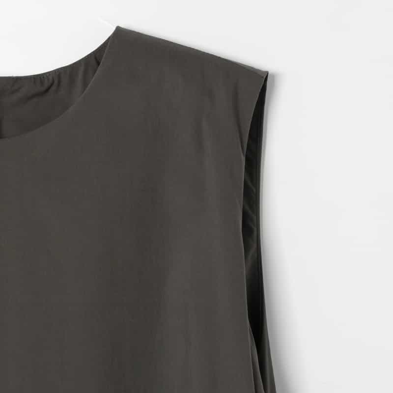 BARNEYS NEW YORK ウォッシャブル Aラインドレス DARK GRAY