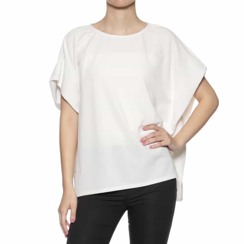 BARNEYS NEW YORK ウォッシャブル タックスリーブカットソー OFF WHITE
